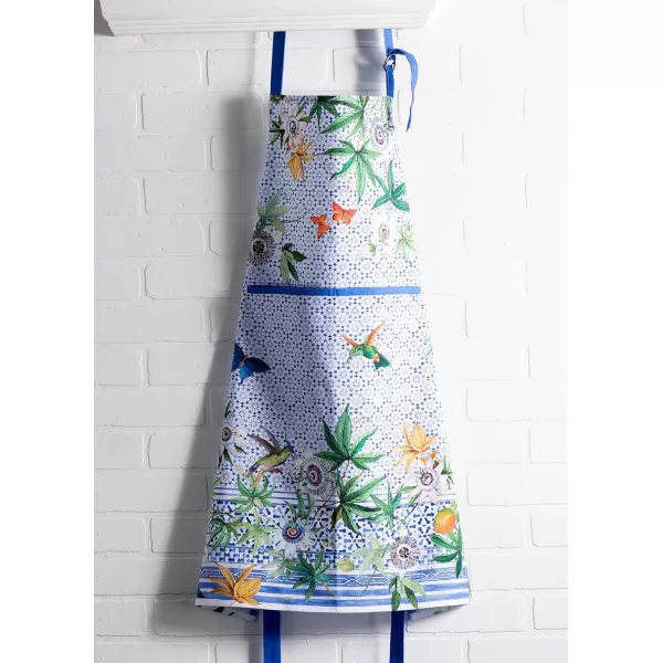 Maison d Hermine 100 Cotton Kitchen Apron with an Adjustable Neck with Long Ties for Women Men Chef21  Passiflora