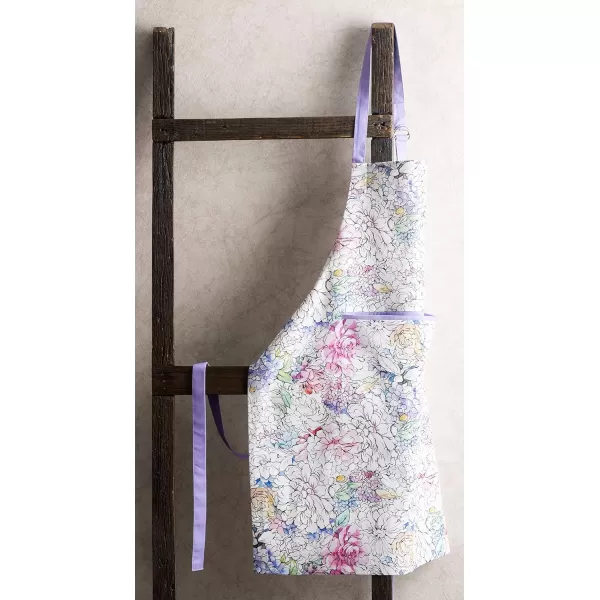 Maison d Hermine 100 Cotton Kitchen Apron with an Adjustable Neck with Long Ties for Women Men Chef22  Floral Love