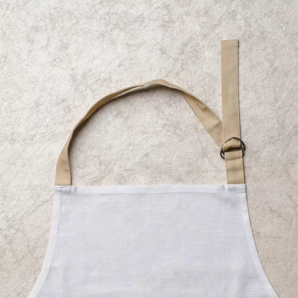 Maison d Hermine 100 Cotton Kitchen Apron with an Adjustable Neck with Long Ties for Women Men Chef26  Meadow Florals  Beige