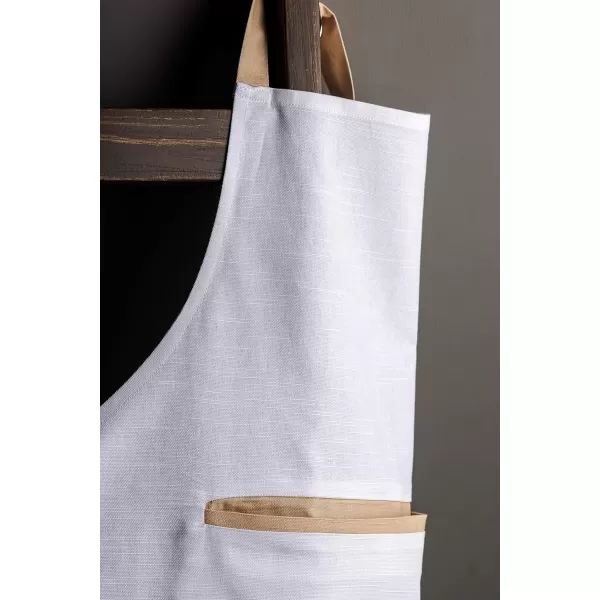 Maison d Hermine 100 Cotton Kitchen Apron with an Adjustable Neck with Long Ties for Women Men Chef26  Meadow Florals  Beige