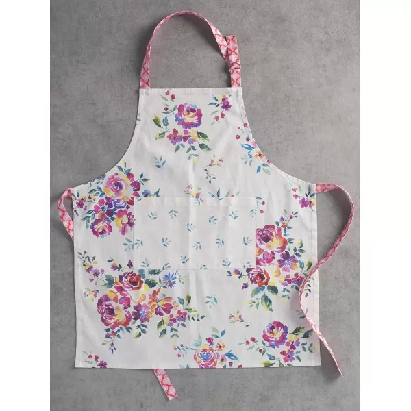 Maison d Hermine 100 Cotton Kitchen Apron with an Adjustable Neck with Long Ties for Women Men Chef27  Rose Garden