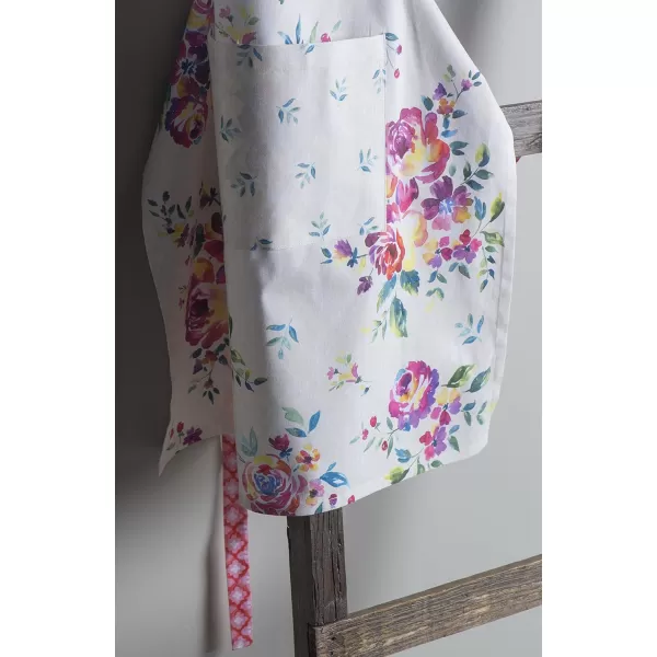 Maison d Hermine 100 Cotton Kitchen Apron with an Adjustable Neck with Long Ties for Women Men Chef27  Rose Garden