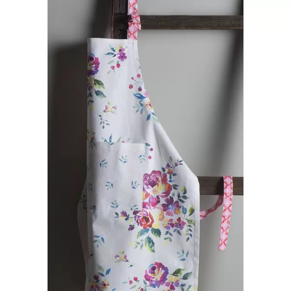 Maison d Hermine 100 Cotton Kitchen Apron with an Adjustable Neck with Long Ties for Women Men Chef27  Rose Garden