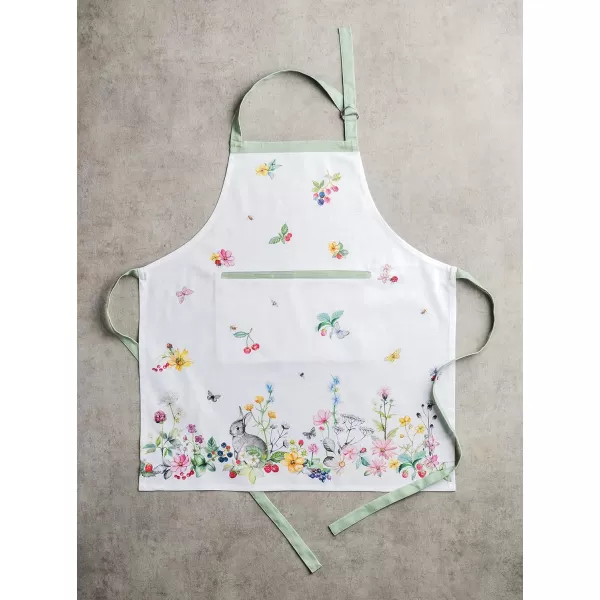 Maison d Hermine 100 Cotton Kitchen Apron with an Adjustable Neck with Long Ties for Women Men Chef28  Printemps