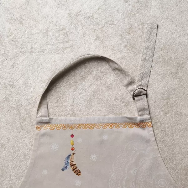 Maison d Hermine 100 Cotton Kitchen Apron with an Adjustable Neck with Long Ties for Women Men Chef29  Ibiza  Beige