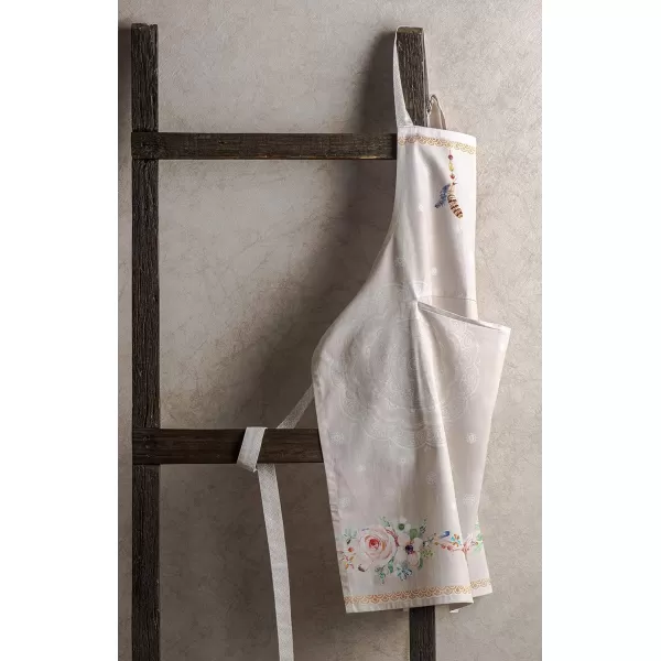 Maison d Hermine 100 Cotton Kitchen Apron with an Adjustable Neck with Long Ties for Women Men Chef29  Ibiza  Beige