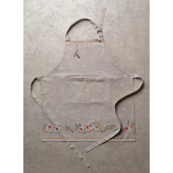 Maison d Hermine 100 Cotton Kitchen Apron with an Adjustable Neck with Long Ties for Women Men Chef29  Ibiza  Beige