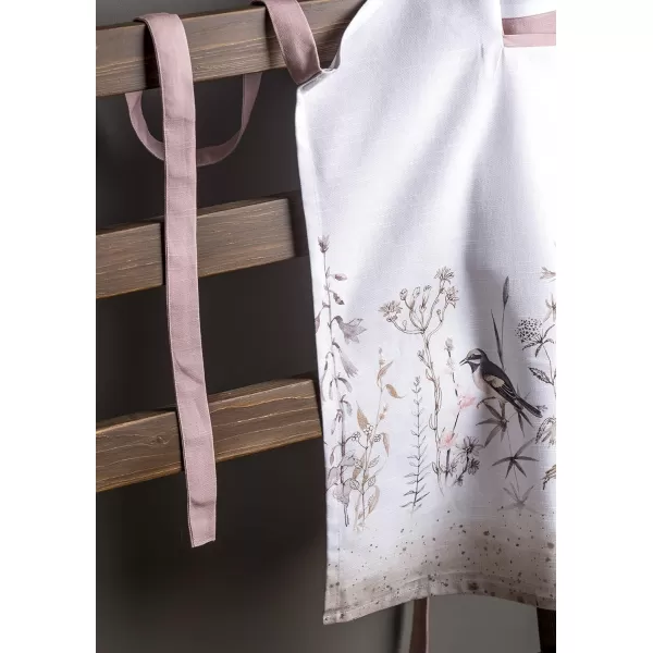 Maison d Hermine 100 Cotton Kitchen Apron with an Adjustable Neck with Long Ties for Women Men Chef30  Meadow Florals  Brown