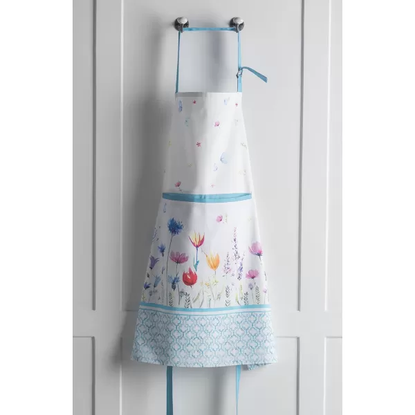 Maison d Hermine 100 Cotton Kitchen Apron with an Adjustable Neck with Long Ties for Women Men Chef32  Flower in the Field