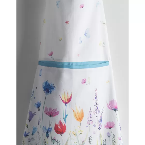 Maison d Hermine 100 Cotton Kitchen Apron with an Adjustable Neck with Long Ties for Women Men Chef32  Flower in the Field