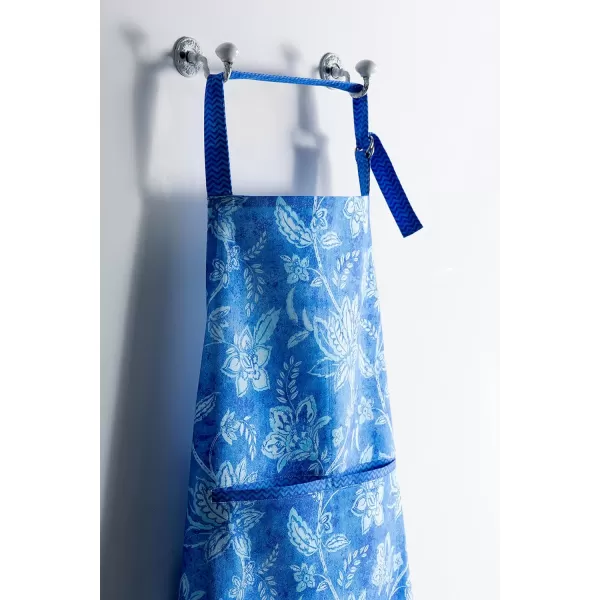 Maison d Hermine 100 Cotton Kitchen Apron with an Adjustable Neck with Long Ties for Women Men Chef36  Indigo Love