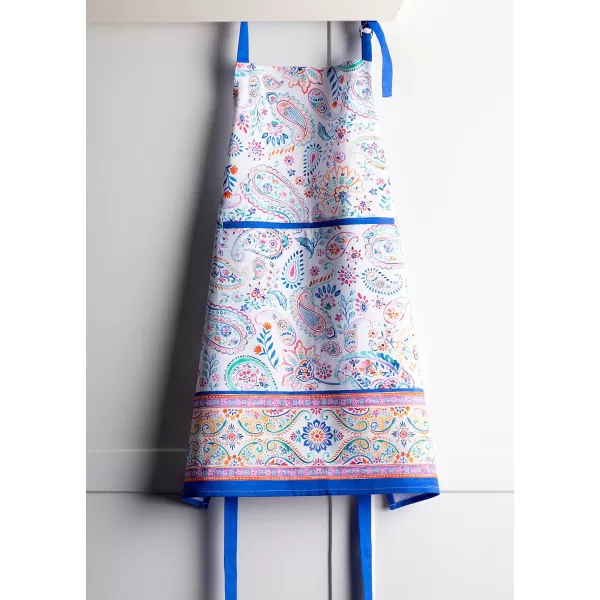 Maison d Hermine 100 Cotton Kitchen Apron with an Adjustable Neck with Long Ties for Women Men Chef38  Indian Floral