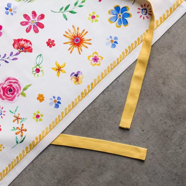 Maison d Hermine 100 Cotton Kitchen Apron with an Adjustable Neck with Long Ties for Women Men Chef39  Happy Florals  Sweety