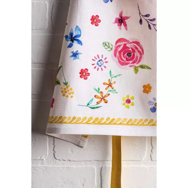 Maison d Hermine 100 Cotton Kitchen Apron with an Adjustable Neck with Long Ties for Women Men Chef39  Happy Florals  Sweety
