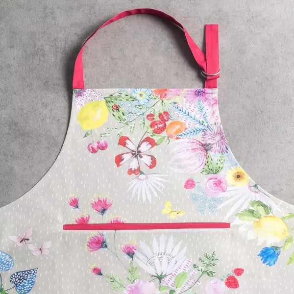 Maison d Hermine 100 Cotton Kitchen Apron with an Adjustable Neck with Long Ties for Women Men Chef40  Jardin Dete  Fog