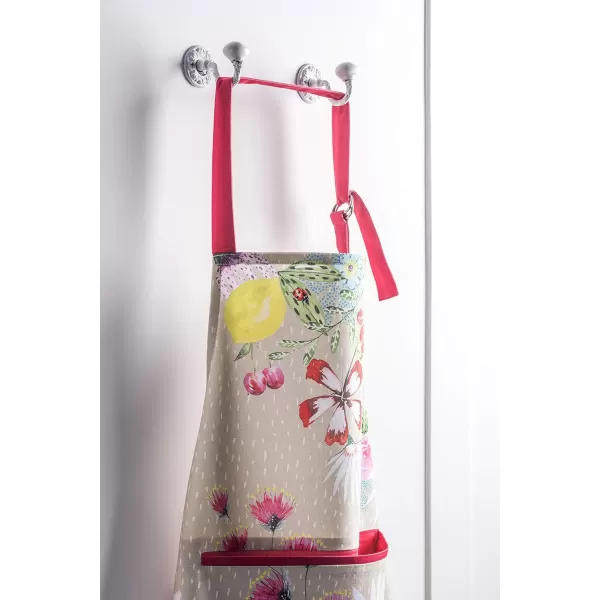 Maison d Hermine 100 Cotton Kitchen Apron with an Adjustable Neck with Long Ties for Women Men Chef40  Jardin Dete  Fog