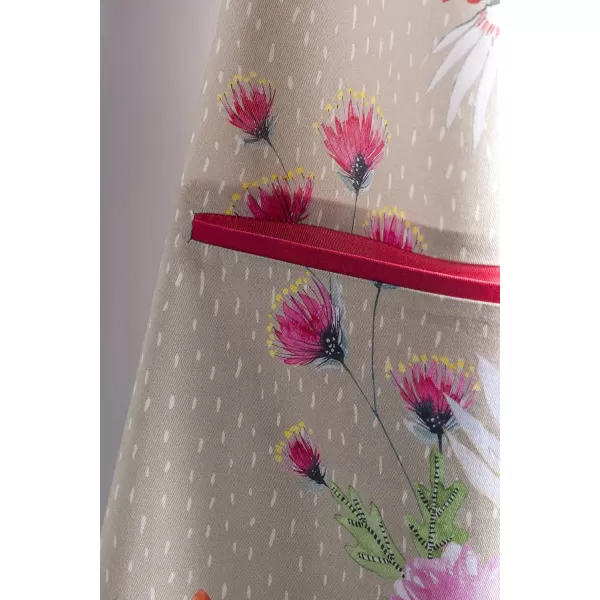 Maison d Hermine 100 Cotton Kitchen Apron with an Adjustable Neck with Long Ties for Women Men Chef40  Jardin Dete  Fog