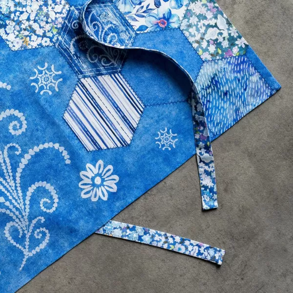 Maison d Hermine 100 Cotton Kitchen Apron with an Adjustable Neck with Long Ties for Women Men Chef41  Summer Blues