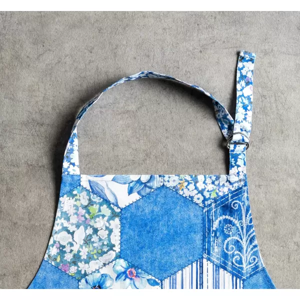 Maison d Hermine 100 Cotton Kitchen Apron with an Adjustable Neck with Long Ties for Women Men Chef41  Summer Blues