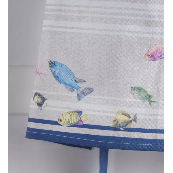 Maison d Hermine 100 Cotton Kitchen Apron with an Adjustable Neck with Long Ties for Women Men Chef44  Poisson