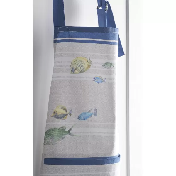 Maison d Hermine 100 Cotton Kitchen Apron with an Adjustable Neck with Long Ties for Women Men Chef44  Poisson