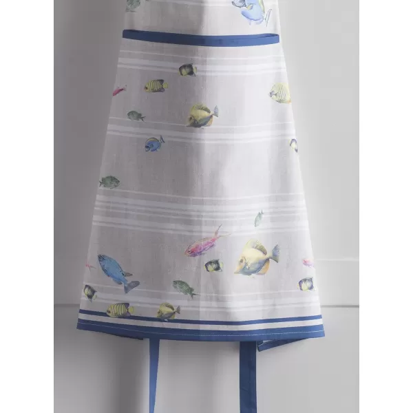 Maison d Hermine 100 Cotton Kitchen Apron with an Adjustable Neck with Long Ties for Women Men Chef44  Poisson