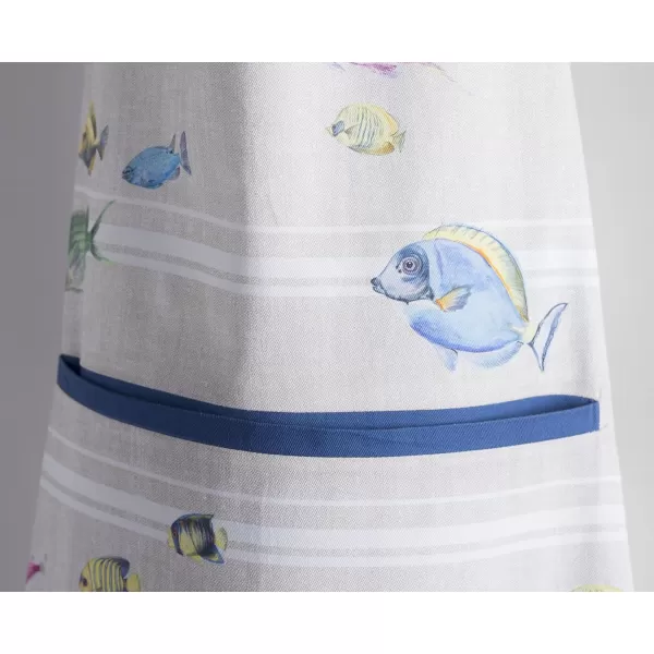 Maison d Hermine 100 Cotton Kitchen Apron with an Adjustable Neck with Long Ties for Women Men Chef44  Poisson
