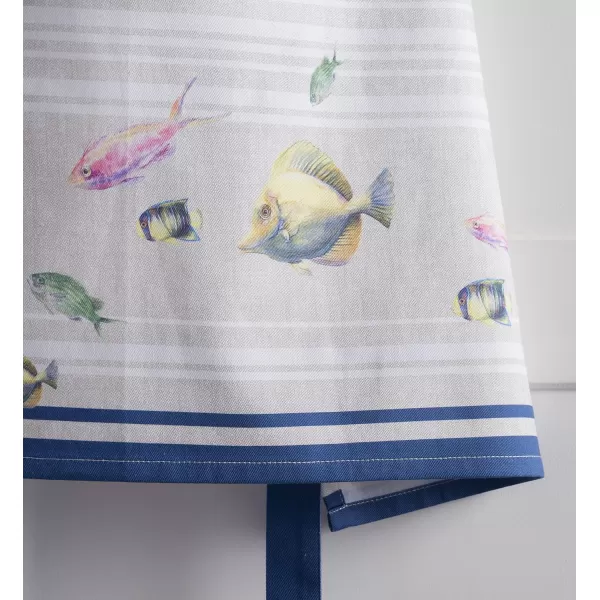 Maison d Hermine 100 Cotton Kitchen Apron with an Adjustable Neck with Long Ties for Women Men Chef44  Poisson