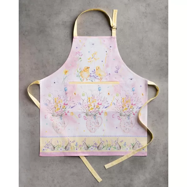 Maison d Hermine 100 Cotton Kitchen Apron with an Adjustable Neck with Long Ties for Women Men Chef49  Easter Zest