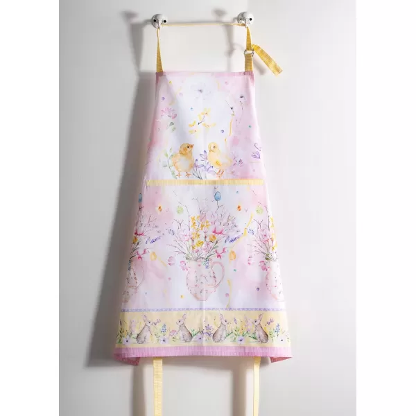 Maison d Hermine 100 Cotton Kitchen Apron with an Adjustable Neck with Long Ties for Women Men Chef49  Easter Zest