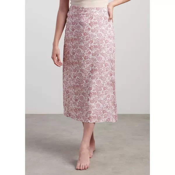 Maison d Hermine 100 Viscose Skirt Loungewear Midi High Waisted for WomenPorcelaine