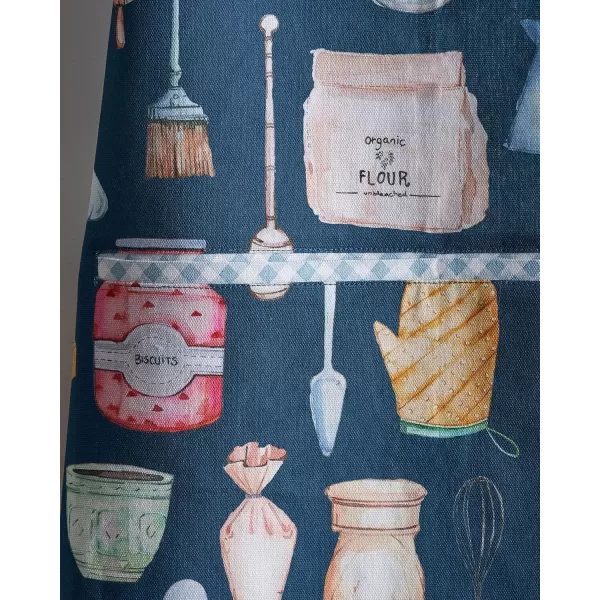 Maison d Hermine Apron 100 Cotton 1 Piece Adjustable Neck Strap Apron with Center Pocket for Home Kitchen  SpringSummer01  Lets Bake