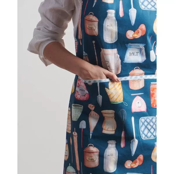 Maison d Hermine Apron 100 Cotton 1 Piece Adjustable Neck Strap Apron with Center Pocket for Home Kitchen  SpringSummer01  Lets Bake