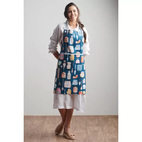 Maison d Hermine Apron 100 Cotton 1 Piece Adjustable Neck Strap Apron with Center Pocket for Home Kitchen  SpringSummer01  Lets Bake