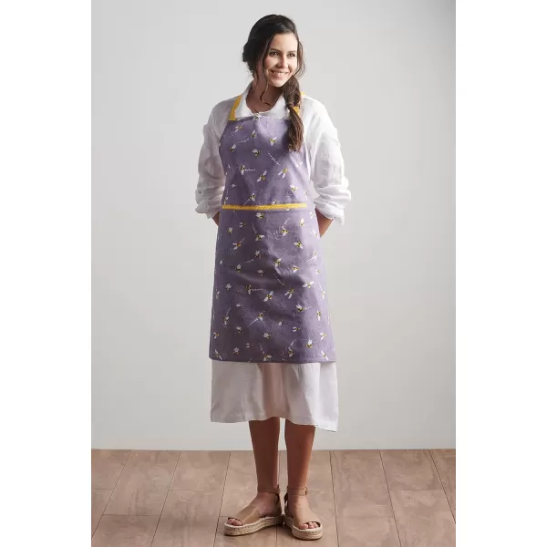 Maison d Hermine Apron 100 Cotton 1 Piece Adjustable Neck Strap Apron with Center Pocket for Home Kitchen  SpringSummer02  Bees Are Buzzing