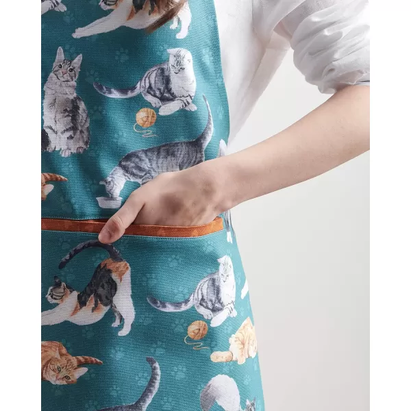 Maison d Hermine Apron 100 Cotton 1 Piece Adjustable Neck Strap Apron with Center Pocket for Home Kitchen  SpringSummer07  Cats Will Be Cats