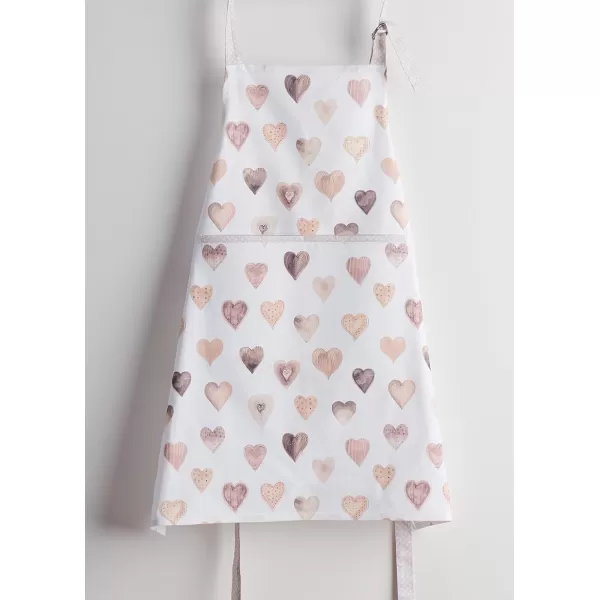 Maison d Hermine Apron 100 Cotton 1 Piece Adjustable Neck Strap Apron with Center Pocket for Home Kitchen  SpringSummer08  Lovely Hearts