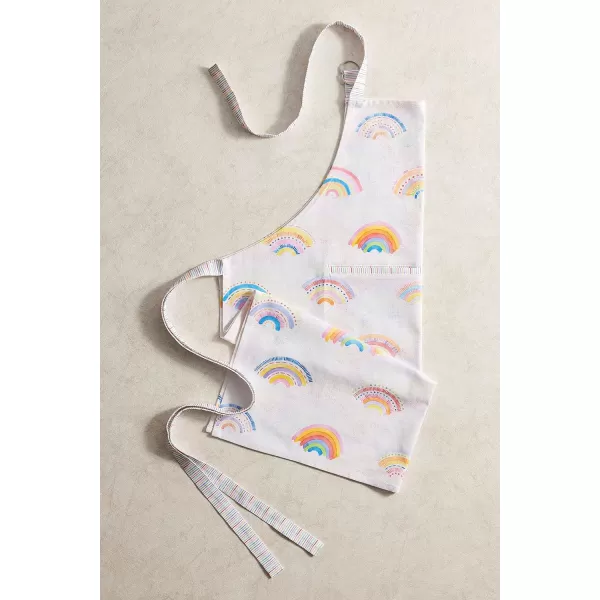 Maison d Hermine Apron 100 Cotton 1 Piece Adjustable Neck Strap Apron with Center Pocket for Home Kitchen  SpringSummer09  the Rainbow