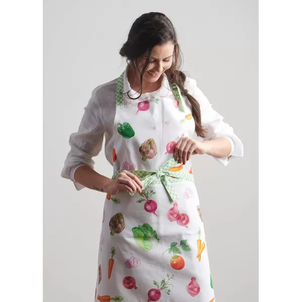 Maison d Hermine Apron 100 Cotton 1 Piece Adjustable Neck Strap Apron with Center Pocket for Home Kitchen  SpringSummer10  Farmers Garden