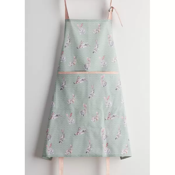 Maison d Hermine Apron 100 Cotton 1 Piece Adjustable Neck Strap Apron with Center Pocket for Home Kitchen  SpringSummer11  Rabbits at Dawn