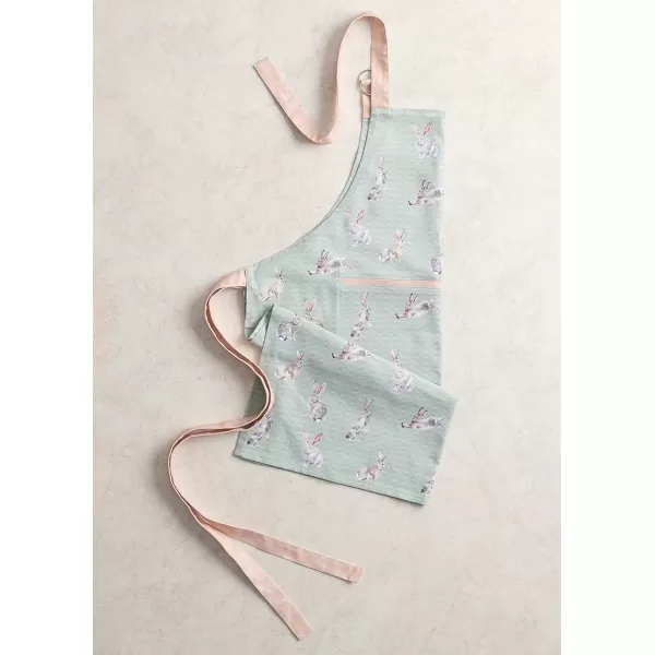 Maison d Hermine Apron 100 Cotton 1 Piece Adjustable Neck Strap Apron with Center Pocket for Home Kitchen  SpringSummer11  Rabbits at Dawn