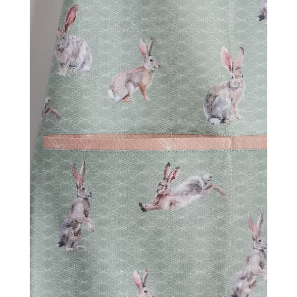 Maison d Hermine Apron 100 Cotton 1 Piece Adjustable Neck Strap Apron with Center Pocket for Home Kitchen  SpringSummer11  Rabbits at Dawn