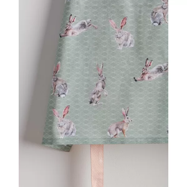 Maison d Hermine Apron 100 Cotton 1 Piece Adjustable Neck Strap Apron with Center Pocket for Home Kitchen  SpringSummer11  Rabbits at Dawn