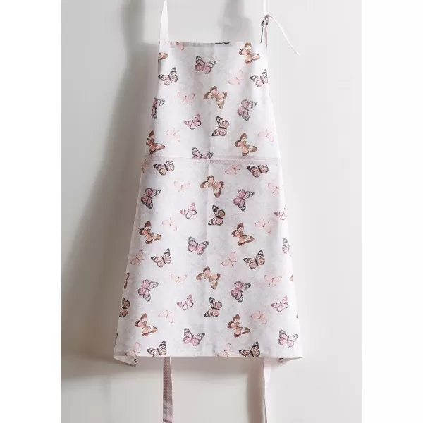 Maison d Hermine Apron 100 Cotton 1 Piece Adjustable Neck Strap Apron with Center Pocket for Home Kitchen  SpringSummer12  Butterflies