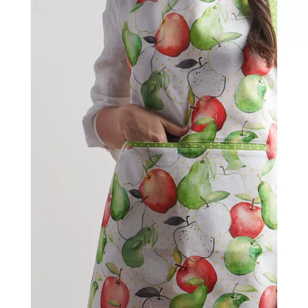 Maison d Hermine Apron 100 Cotton 1 Piece Adjustable Neck Strap Apron with Center Pocket for Home Kitchen  SpringSummer13  Apples amp Pears