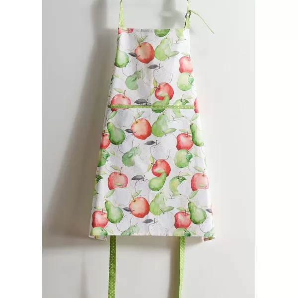 Maison d Hermine Apron 100 Cotton 1 Piece Adjustable Neck Strap Apron with Center Pocket for Home Kitchen  SpringSummer13  Apples amp Pears