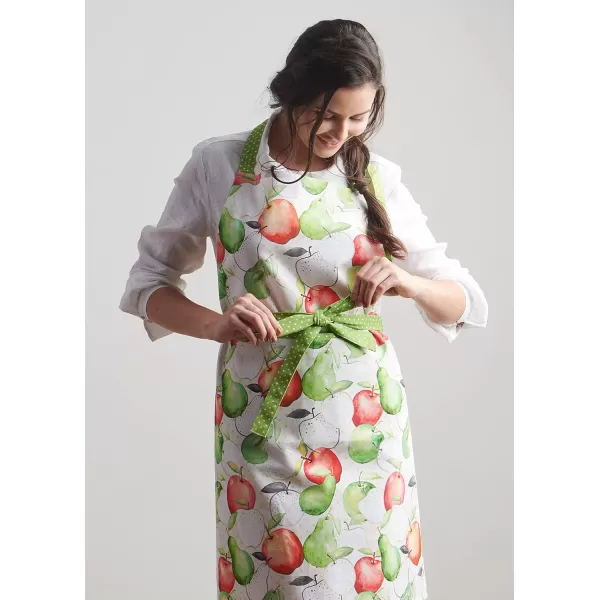 Maison d Hermine Apron 100 Cotton 1 Piece Adjustable Neck Strap Apron with Center Pocket for Home Kitchen  SpringSummer13  Apples amp Pears