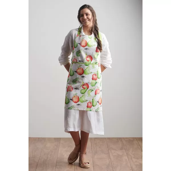 Maison d Hermine Apron 100 Cotton 1 Piece Adjustable Neck Strap Apron with Center Pocket for Home Kitchen  SpringSummer13  Apples amp Pears