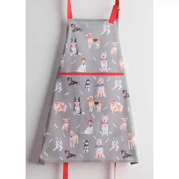 Maison d Hermine Apron 100 Cotton 1 Piece Adjustable Neck Strap Apron with Center Pocket for Home Kitchen  SpringSummer16  Lovely Dogs