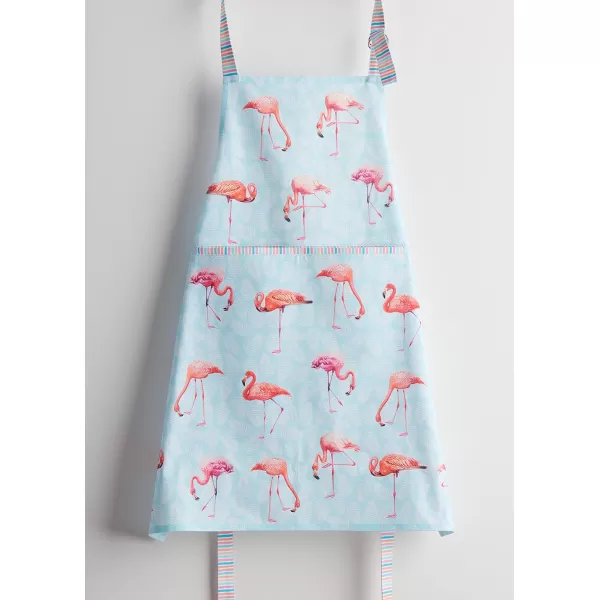 Maison d Hermine Apron 100 Cotton 1 Piece Adjustable Neck Strap Apron with Center Pocket for Home Kitchen  SpringSummer17  Flamingo Love